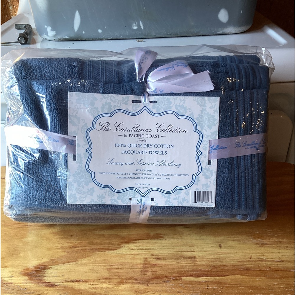 Amrapur 6 Piece Solid Standard Towel Set Blue 5CFLTL6G-BLU-ST